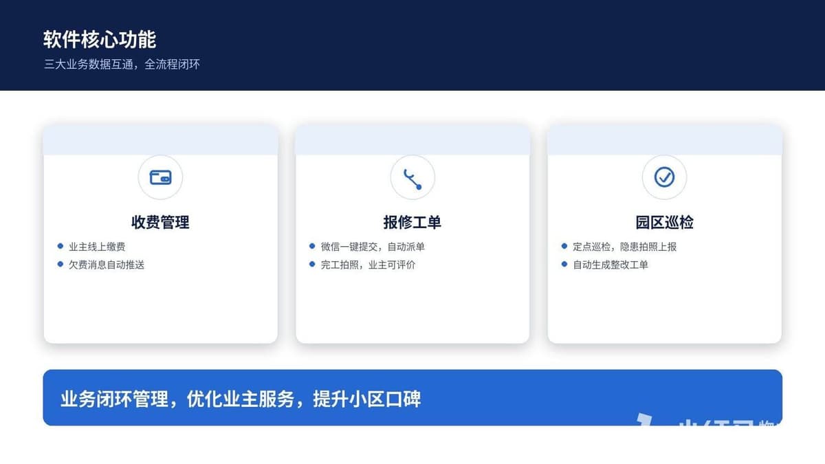一套物业管理系统，打通收费、报修、巡检，提升小区服务口碑