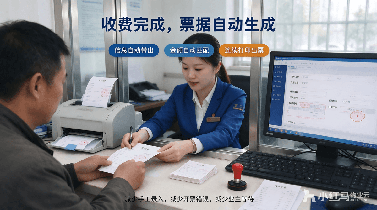 搭配票据自动生成，物业收费管理系统简化财务开票工作