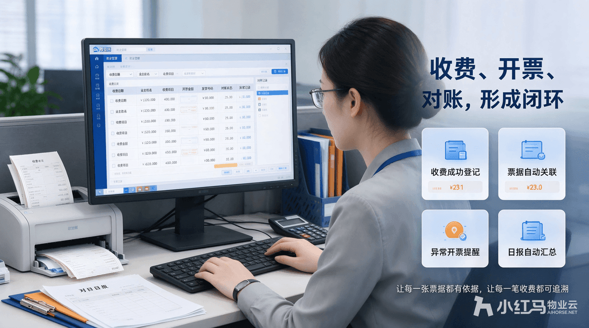 搭配票据自动生成，物业收费管理系统简化财务开票工作