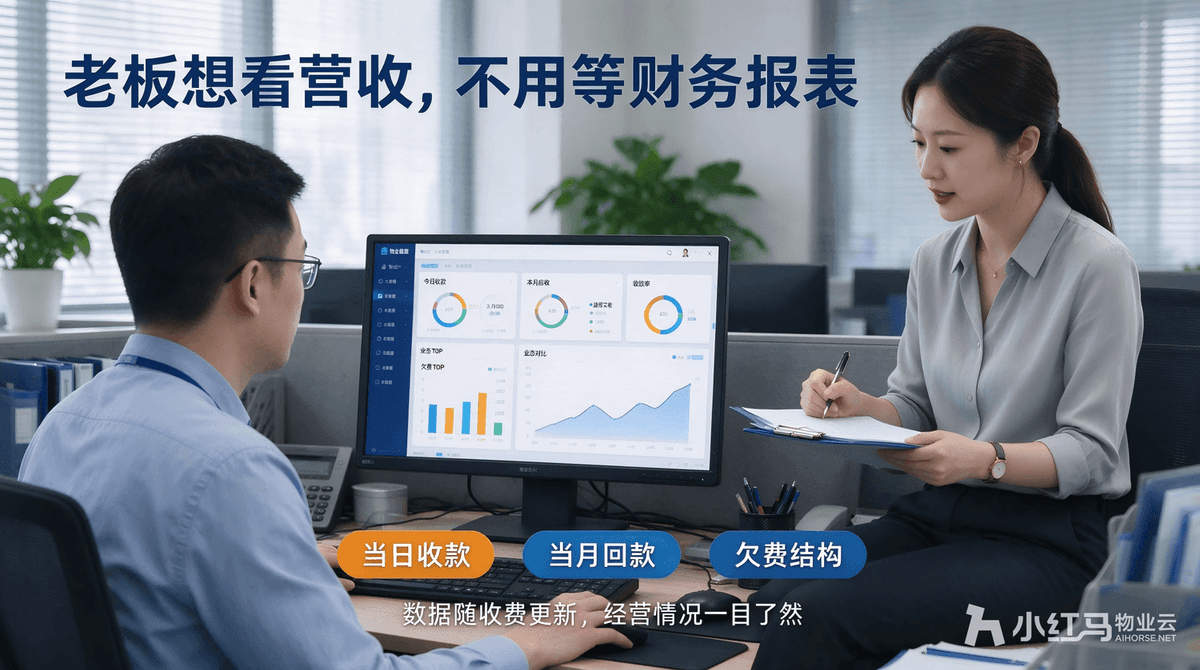 收费数据实时可查，物业收费系统让老板随时掌握营收