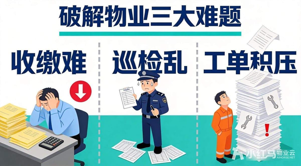 收缴难、巡检乱、工单积压？物业管理软件破解物业几大难题