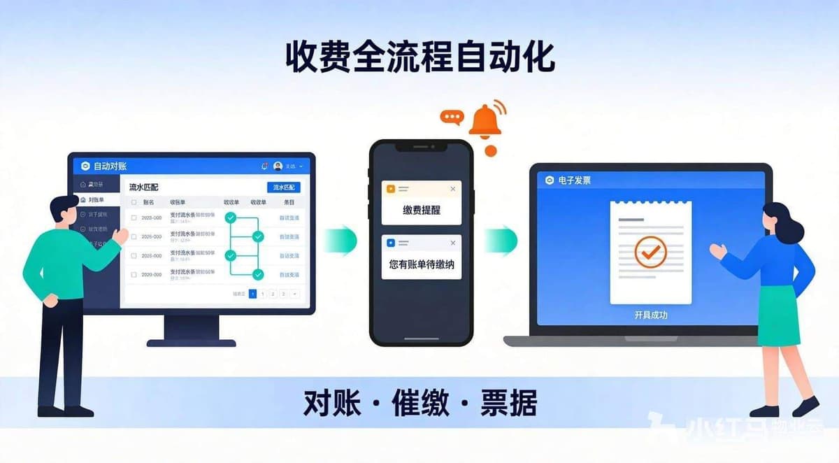 一站式物业收费系统｜对账、催缴、票据全部自动化