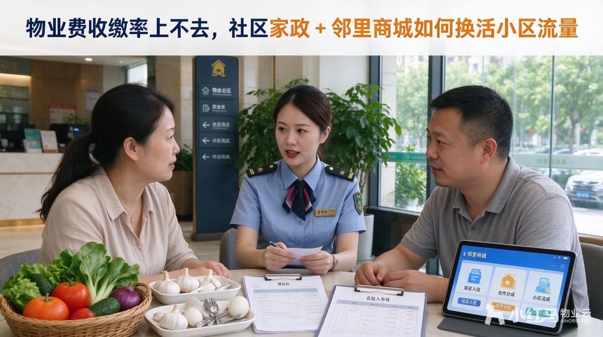 物业费收缴率上不去，社区家政 + 邻里商城如何盘活小区流量