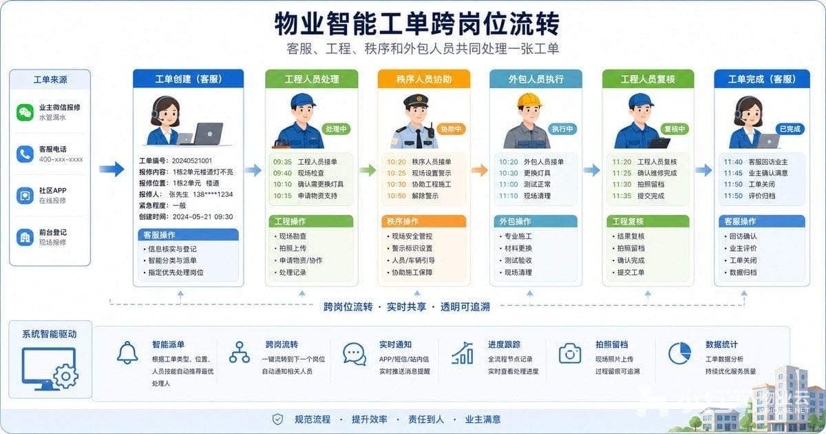 物业智能工单跨岗位流转