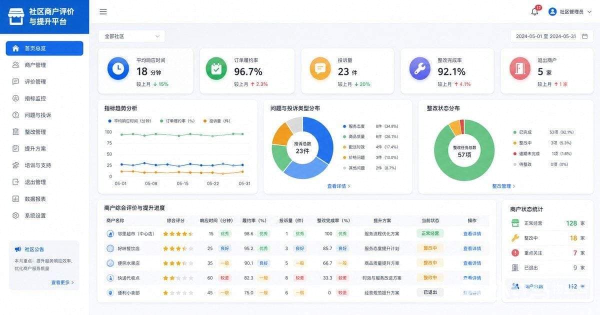 社区多种经营商户整改闭环