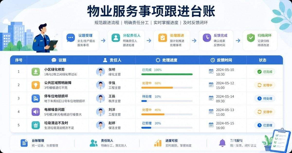 物业服务事项跟进台账
