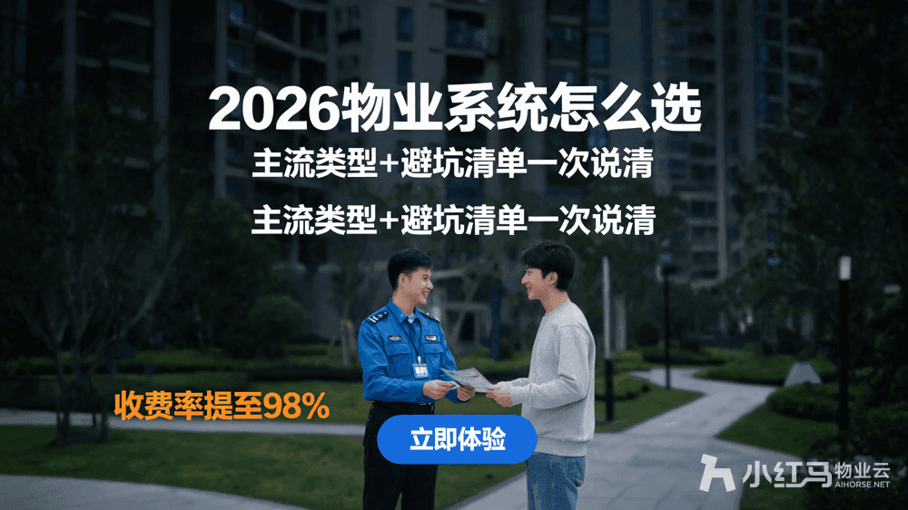 2026物业管理系统怎么选?主流类型+避坑清单一次说清