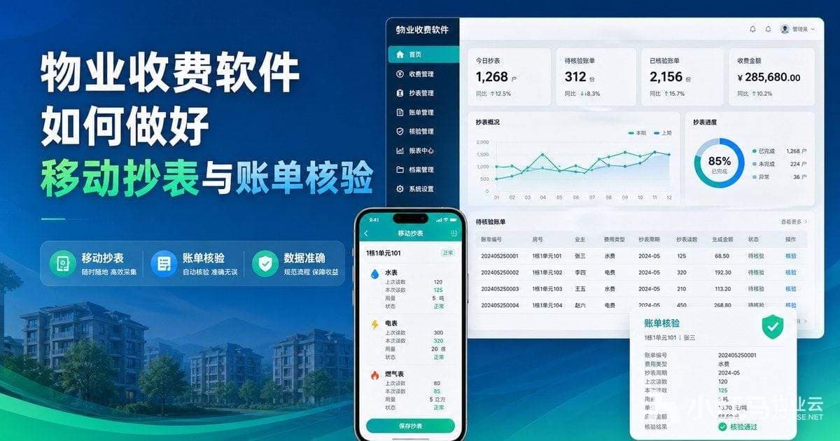 物业收费软件如何做好移动抄表与账单核验