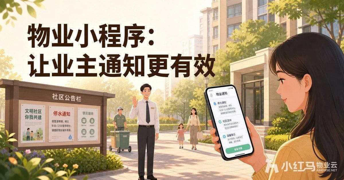 物业小程序如何做好业主通知与信息触达:公告、缴费与服务进度