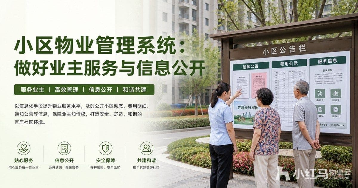 小区物业管理系统如何做好业主服务与信息公开:通知、工单与公共事项