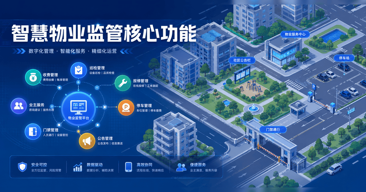 智慧物业监管平台有哪些核心功能?一文读懂物业数字化监管