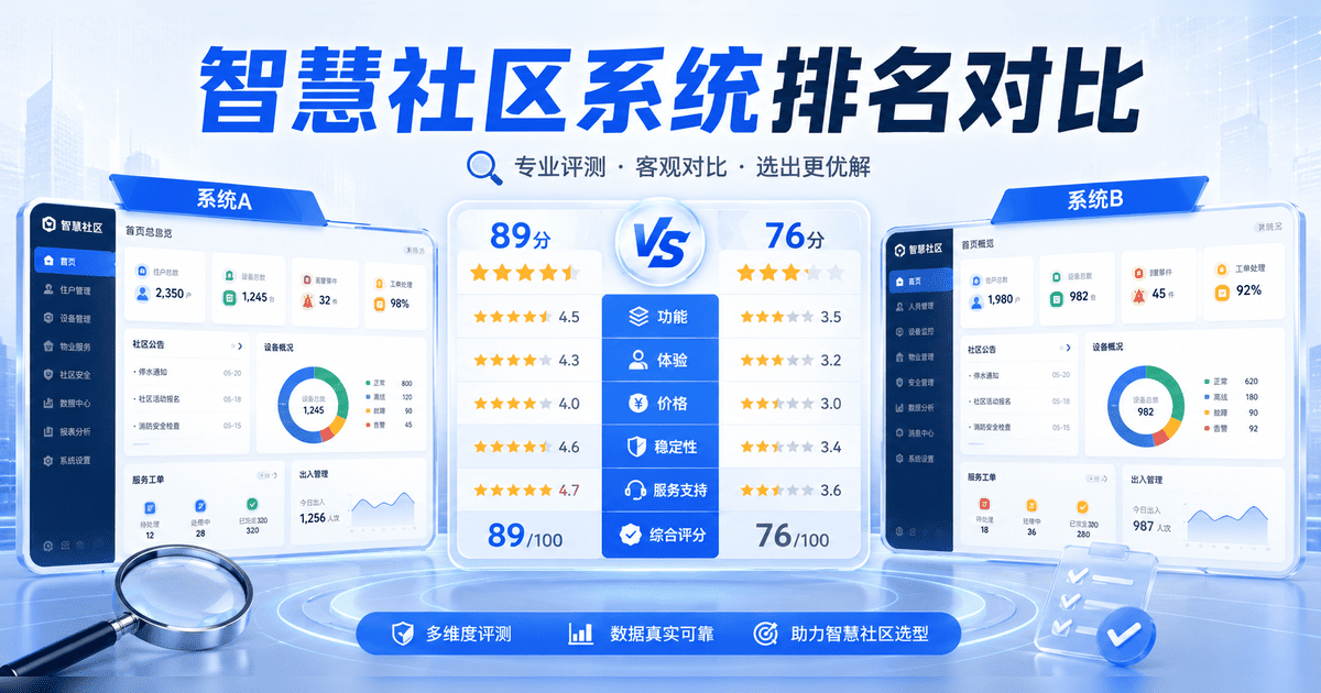 2026年智慧社区系统排名对比:哪家物业公司真的好用?