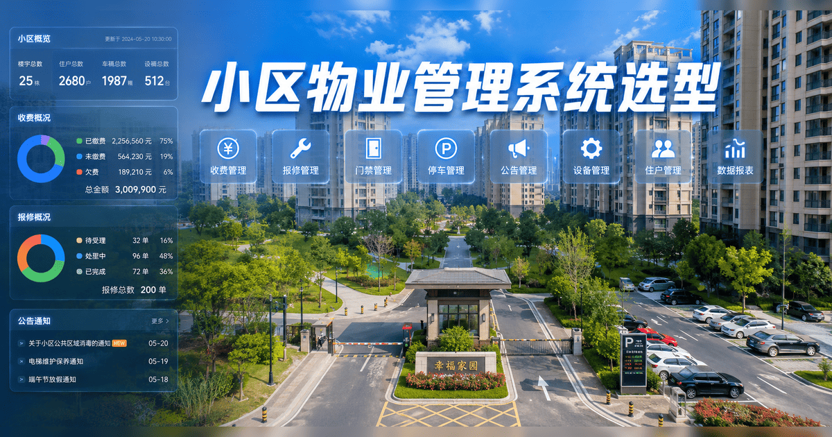 小区物业管理系统怎么选?中小物业公司选型避坑全攻略